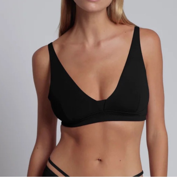 NWT Black organic Pima cotton bralette - Picture 2 of 3